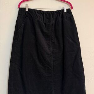 Coldwater Creek Corduroy Black A line midi Skirt